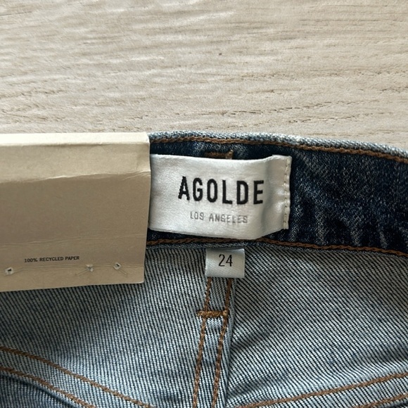 NWT AGOLDE Women's Willow Mid Rise Slim Crop Jean in color rush - Picture 13 of 13